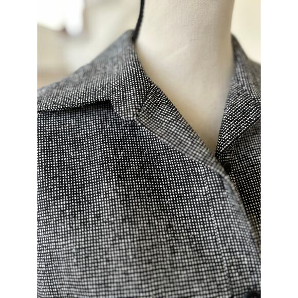 Vintage Ann May Black & White Micro Dot Silk Skirt Short Top Set Old Money - Picture 10 of 14